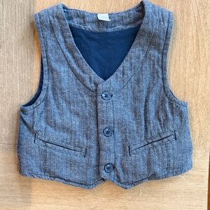 Stylish Blue Button-Up Vest